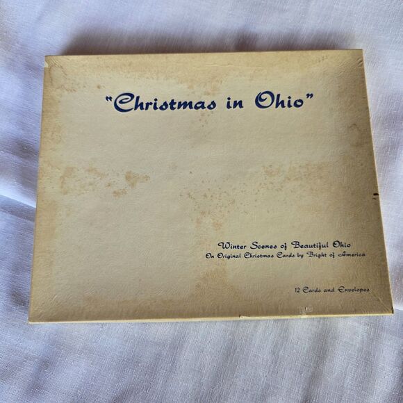 Vtg Bright of America 12 Christmas In Ohio Cards Stationary w Envelopes, Box - Picture 3 of 16
